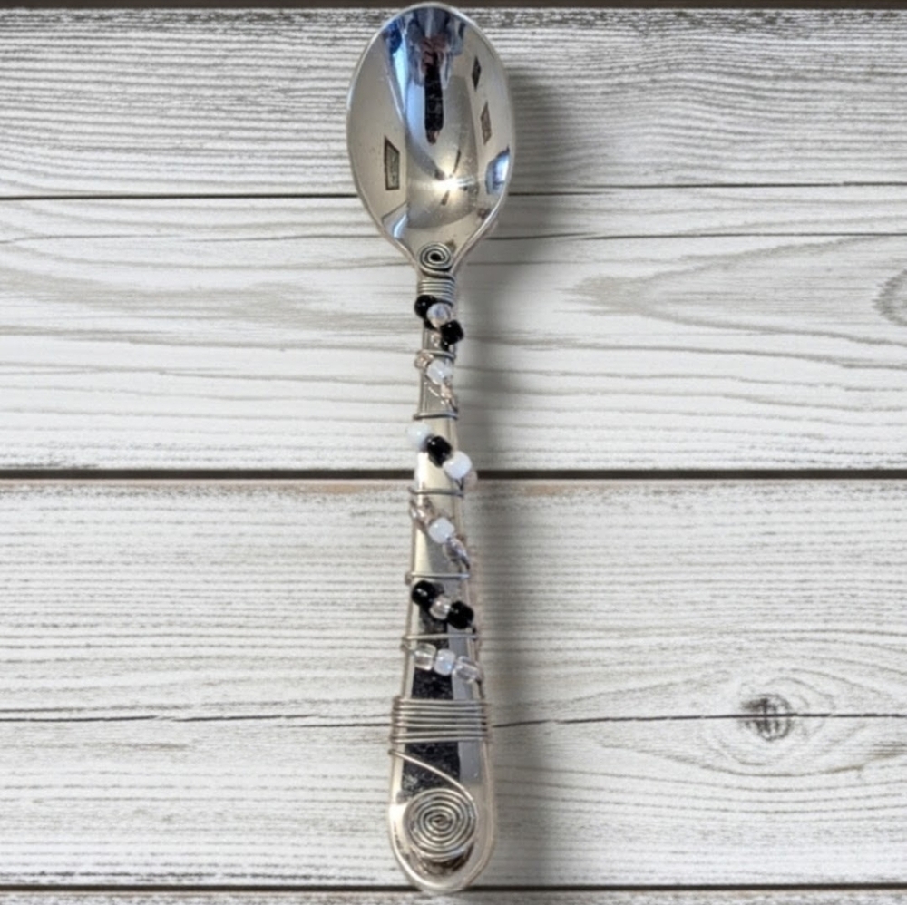 Stainless Steel Wire Wrapped and Beaded Spoon Handmade